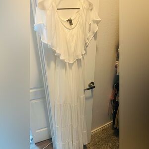 Forever 21 Cream Pleated Dress
